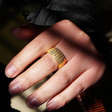 Heart Sutra Ancient Taoist Steel Ring YourSoulPlace.com